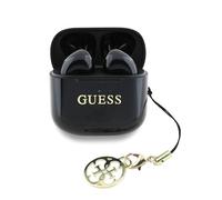 CG MOBILE Guess Charm TWS - Auriculares inalámbricos con Efecto Brillante y Logotipo clásico Impreso, Color Negro