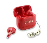 CG MOBILE Guess Charm TWS - Auriculares inalámbricos con Efecto Brillante y Logotipo Impreso clásico, Color Rojo