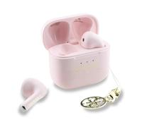 CG MOBILE Guess Charm TWS - Auriculares inalámbricos con Efecto Brillante y Logotipo Impreso clásico, Color Rosa