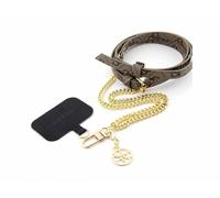 CG Mobile Guess Correa Crossbody Desmontable PU 4G y Cadena con Colgante (Oro y marrón)