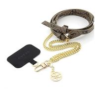 CG Mobile Correa Crossbody Guess Desmontable PU 4G con Cadena y Colgante (Oro y marrón)