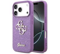 CG MOBILE Guess Fixed Glitter Grande 4G Carcasa para iPhone 17 Pro (Lila)