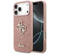 CG MOBILE Guess Fixed Glitter Grande 4G Carcasa para iPhone 17 Pro Max (Rosa)