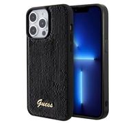 Funda Guess Sequin Script Metal Negra - iPhone 15 Pro Max