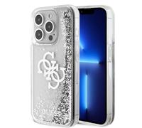 CG MOBILE Guess - Funda con Purpurina líquida para iPhone 15 Pro (Plata)