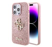 CG MOBILE Guess - Funda Fija con Purpurina para iPhone 15 Pro MAX (Rosa)
