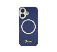 CG MOBILE Guess Funda IML con Inscripción Metálica para iPhone 17 Compatible con MagSafe, Protección Completa, Azul