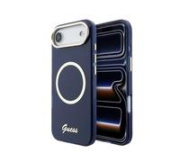CG MOBILE Guess Funda IML con Inscripción Metálica para iPhone Air Compatible con MagSafe, Protección Completa, Azul