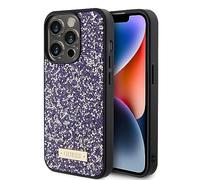 CG Mobile Guess - Funda para iPhone 15 Pro Max, con diamantes de imitación y logotipo de metal, antiarañazos, resistente a caídas, a prueba de golpes, protección trasera completa, delgada, para iPhone