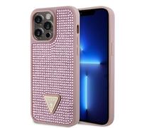 CG Mobile Guess - Funda para iPhone 15 Pro MAX, con Diamantes de imitación y Logotipo Triangular, antiarañazos, Resistente a caídas, a Prueba de Golpes, Cubierta Trasera de protección Completa para