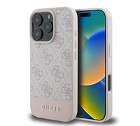 CG MOBILE Guess PU 4G - Carcasa rígida con Rayas Inferiores para iPhone 16 Pro, Color Rosa
