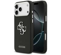 CG MOBILE Guess Grained 4G Classic Logo Carcasa para iPhone 17 Pro Max (Negro)