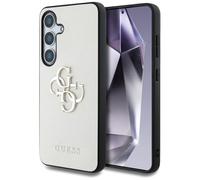 CG MOBILE Guess Grained Big 4G Logo Small Classic Logo - Carcasa para Samsung Galaxy S25 (beige)