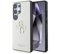 CG Mobile Guess Grained Big 4G Logo Small Classic Logo Carcasa para Samsung Galaxy S25 Ultra (Beige)