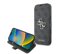 CG Mobile Guess GUBKP16M4GMGGR Funda para iPhone 16 Plus 6.7" Negro Book 4G Metal Logo