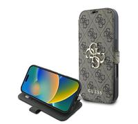 CG Mobile Guess GUBKP16X4GMGBR - Carcasa para iPhone 16 Pro MAX de 6,9 Pulgadas, Color marrón y Logotipo de Metal 4G