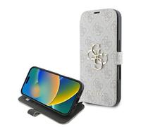 CG Mobile Guess GUBKP16X4GMGPI Funda para iPhone 16 Pro Max 6.9" Rosa Book 4G Metal Logo