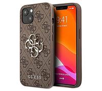 Guess Hardcase 4G Big Logo De Metal Marrón Para IPhone 13 6,1"