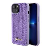 CG MOBILE Guess GUHCP15SPSFDGSU - Carcasa rígida para iPhone 15 de 6.1 Pulgadas, Color Morado con Lentejuelas, Metal, Lila, x, X, Lila, x, X