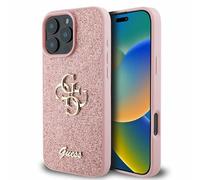 CG Mobile Guess GUHCP16XHG4SGP Funda para iPhone 16 Pro MAX 6.9" Rosa Hardcase Fixed Glitter Big 4G