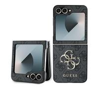 CG Mobile Funda para Z Flip6 GUHCZF64GMGGR F741 Negro Cuero Metal Logo 4G