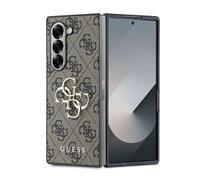 CG Mobile Guess GUHCZFD64GMGBR Funda para Z Fold6 F956 Marrón Cuero 4G Metal Logo