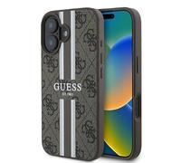 CG Mobile Guess GUHMP16MP4RPSW - Carcasa rígida para iPhone 16 Plus de 6,7", diseño de Rayas Estampadas, Color marrón
