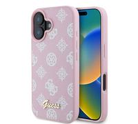 CG Mobile Guess GUHMP16SPGPYSP - Carcasa rígida para iPhone 16 de 6,1", diseño de peonía, Color Rosa