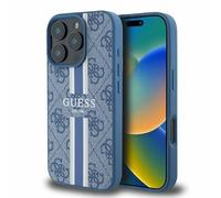 CG MOBILE Guess GUHMP16XP4RPSB - Carcasa para iPhone 16 Pro Max de 6,9 pulgadas, diseño de rayas impresas 4G, color azul