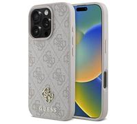 CG Mobile Guess GUHMP16XP4SM4MP Funda para iPhone 16 Pro MAX 6.9 Pulgadas, Rosa, Licencia 4G Small Classic, Compatible con MagSafe
