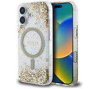 CG Mobile Guess HC - Carcasa para iPhone 16 Compatible con MagSafe Golden