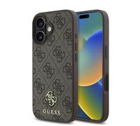 CG Mobile Guess HC - Funda diseñada para iPhone 16, Duradera, a Prueba de Golpes, Compatible con Magsafe, PU 4G pequeña 4G y Funda clásica, Color marrón