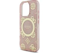 CG Mobile Guess HC - Funda para iPhone 16, Duradera, a Prueba de Golpes, Compatible con Magsafe, Flores de Resina y Funda con Purpurina, Color Rosa