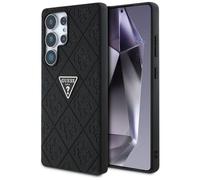 CG MOBILE Guess Hot Stamp 4G Pattern Triangle Metal Logo Carcasa para Samsung Galaxy S25 Ultra Negro