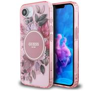 CG Mobile Guess IML Flowers - Funda Compatible con MagSafe para iPhone 16e (Rosa)