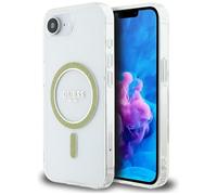 CG Mobile Guess IML Glitter Circle Compatible con MagSafe Funda para iPhone 16e (Transparente)