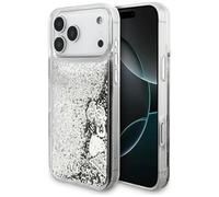 CG Mobile Guess Liquid Glitter Charms Carcasa para iPhone 17 Pro (Plata) Funda con Purpurina para iPhone 17 Pro MAX (Plata)