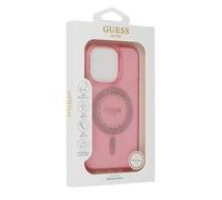 CG MOBILE Guess Magsafe IML - Carcasa rígida para iPhone 16 Pro MAX, diseño de Diamantes de imitación, Color Rosa