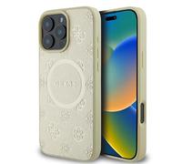 CG MOBILE Guess Magsafe Saffiano - Carcasa rígida de Poliuretano con Logotipo clásico de peonía para iPhone 16 Pro - G
