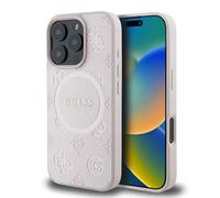 CG MOBILE Guess Magsafe Saffiano - Carcasa rígida de Poliuretano con Logotipo clásico de peonía para iPhone 16 Pro - P