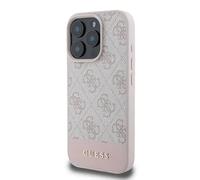 CG MOBILE Guess PU 4G - Carcasa rígida con Rayas Inferiores para iPhone 16 Pro MAX, Color Rosa