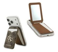 CG Mobile Guess PU 4G - Tarjetero magnético con función Atril/Espejo Incluido, marrón, 11,9 cm