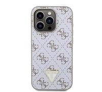CG MOBILE Guess PU - Carcasa rígida 4G con Logotipo Triangular para iPhone 16 Pro MAX, Color Blanco