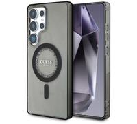 CG Mobile Guess Rhinestones Logo Clásico Impreso Compatible con MagSafe Funda para Samsung Galaxy S25 Ultra (Negro)