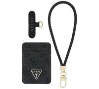CG MOBILE Guess Set Wallet + Correa de mano Triángulo Compatible con MagSafe (Negro)