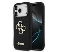CG MOBILE Guess Silicone 4G Script - Carcasa para iPhone 17 Pro Max, color negro