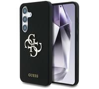 CG Mobile Guess Silicone Big 4G Logo Bottom Script - Carcasa para Samsung Galaxy S25, Color Negro