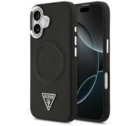 CG MOBILE Guess Triangle Logo Compatible con MagSafe Funda para iPhone 17 (Negro)