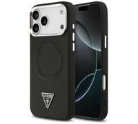 CG MOBILE Guess Triangle Logo Compatible con MagSafe Funda para iPhone 17 Pro Max (Negro)