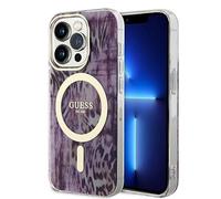 CG MOBILE GUHMP14 Guess Magfit - Funda con patrón de Leopardo para iPhone 14 Pro MAX, Color Rosa
